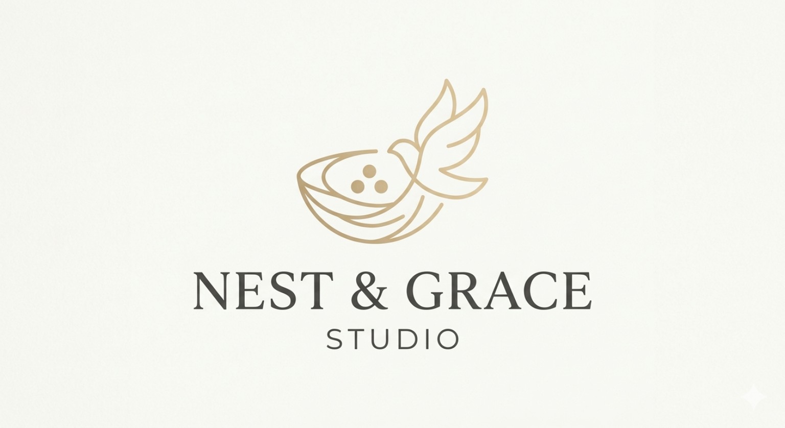Nest & Grace Studio — a gold bird and nest emblem